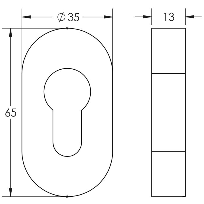CRES Euro Keyway Eschutcheon