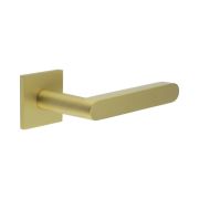 CR-101 Satin Brass Sprung Square Rose Door Handle