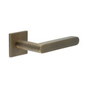 CR-101 Antique Brass Unsprung Square Rose Door Handle
