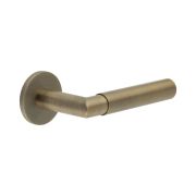 CR-102 Antique Brass Unsprung Round Rose Door Handle