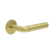 CR-102 Satin Brass Unsprung Round Rose Door Handle