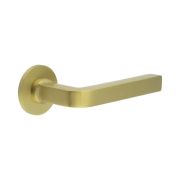 CR-104 Satin Brass Sprung Round Rose Door Handle