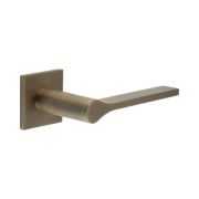 CR-105 Antique Brass Sprung Square Rose Door Handle