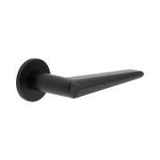 CR-107 Black Unsprung Round Rose Door Handle