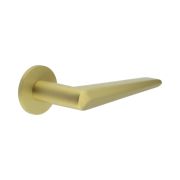 CR-107 Satin Brass Unsprung Round Rose Door Handle