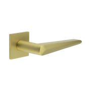 CR-107 Satin Brass Sprung Square Rose Door Handle