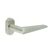CR-107 Satin Stainless Steel Multi Point Oval Rose Door Handle