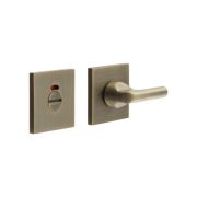 CR-804 Antique Brass Thumb Turn & Lock Square Rose w/ Indicator