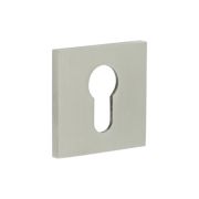 CR-U10 Satin Stainless Steel Euro Keyway Square Rose Escutcheon