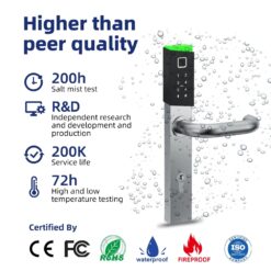 EA 240 Hotel Digital Smart Lock with Motorised Sash Lock - EN 1634 Fireproof Certification - Image 5