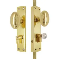 Oval Knob Locking Espagnolette Bolt for up to 8.5' High Doors & Windows - Image 2