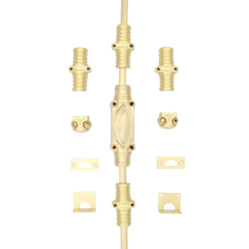 Hampton Reeded Cremone Bolt by Euro Art | Solid Brass Espagnolette Bolt